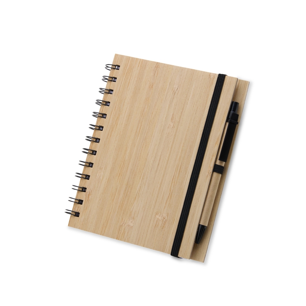 Bloco de Anotações Bambu com Caneta Personalizado